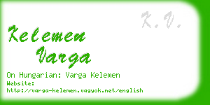 kelemen varga business card